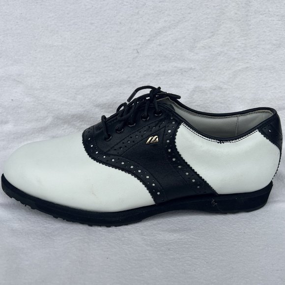 Mizuno men's spikeless golf lace up golf shoes 9527 Size 8.5 Wide EUC - Picture 2 of 10